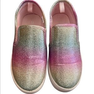 Size 13 girls carters glittery slip ins